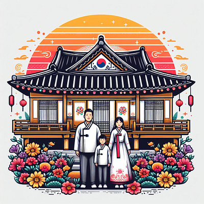 Korean Cultural T shirt Design minimalist design