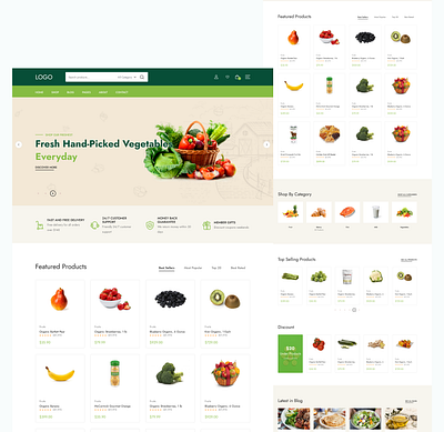 Grocery website courier delivery website ecommerce figma food order grocery website grosery online order online shop organic product landing page shipping store ui uiux ux vegetables web website