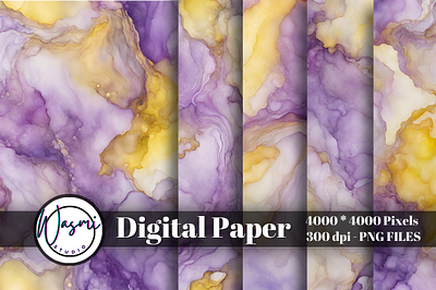 Pastel Purple & Yellow Alcohol Ink alcohol ink background graphic design stains watercolor