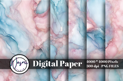 Pastel Pink & Blue Alcohol Ink alcohol ink background graphic design stains watercolor
