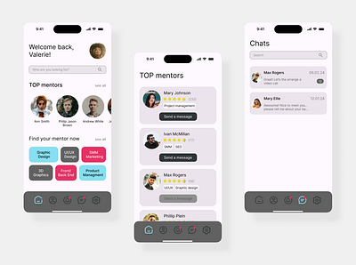 Mentor App app graphic design messanger ui