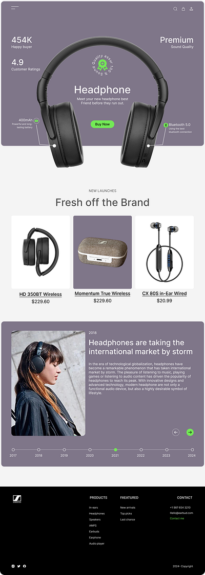 Headphone - landing page ui