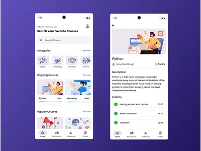 Study App aesthetic clean cool courses app daily challenge mobile study app ui ux
