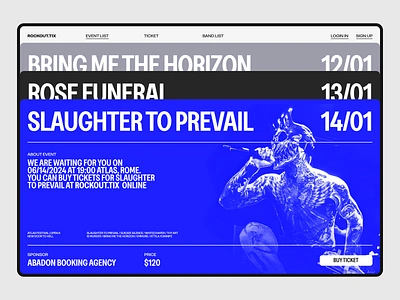 Rockout.tix – Website Concept dailyui