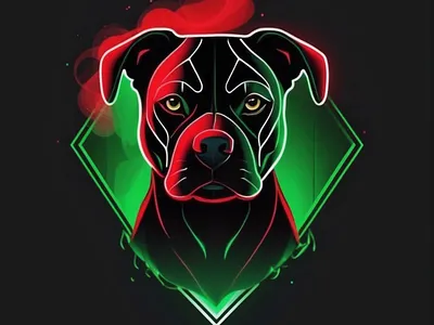 Pitbull Neon Line Art Smokey Design design digital art graphic design illustration illutration line art merch design merchandise pitbull smoke vector