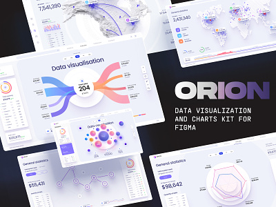 Orion UI kit – data visualization and charts templates for Figma 3d analytics animation chart coins crypto dashboard data dataviz design desktop development illustration infographic it orion statistic tech template ui
