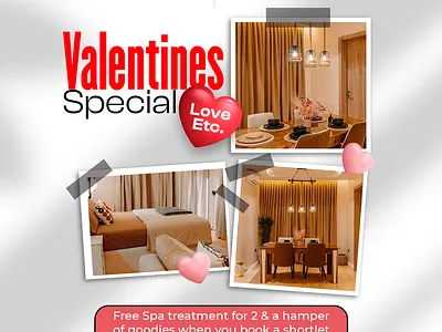 Social media flyer for The Oasis brand flyer love oasis realestate shortlet valentines