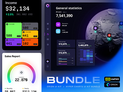 Aurora Bundle bundle chart combo crypto dashboard dataviz design desktop develop global illustration infographic pitch presetation screens set statistic template ui ux