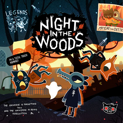 Night in the woods collage collage digital game graphic design night in the woods poster