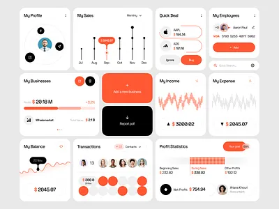 Financial components💸💎 analytics banking capital components design desktop finance financial management financial works fintech minimal money payment product product design statistics transfer ui ux