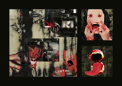 Silent Hill (collage + illustrations) artwork collage digital digital art graphic design horror illustration silent hill