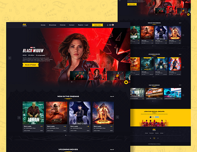 Cinema and Movie booking Landing Page design graphic design illustration landing page logo mobile ui uidesign uiux userinterface ux uxresearch vector