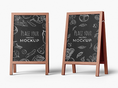 Chalkboard Mockup Set 3d mockup board chalk chalkboard chalkboard frame display board display mockup information board menu board mockup outdoor billboard presentation board restaurant board shop board sign sign board signboard stand mockup store display wood frame