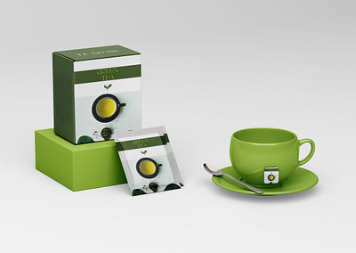 Green tea packaging design branding design graphic design illustration packaging tea