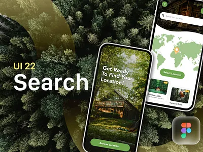 UI 22_Search airbnb app dailyui figma green location search tree house ui ui 22