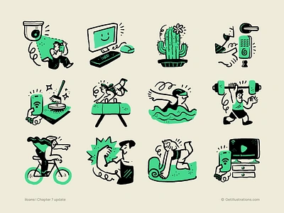 ilcons Chapter 7 icons ai automation character design doodle duo tone fitness flat getillustrations icons ilcons illustration mini illustrations minimal premium icons presentation security sport vector web illustrations website icons