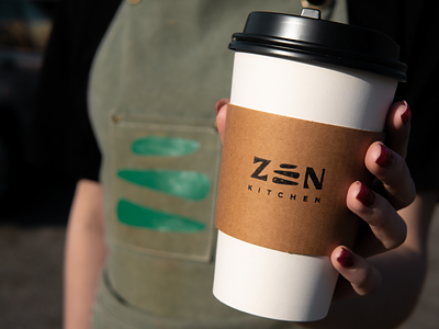 ZEN kitchen | Brand identity design away take bar branding cafe coffee cup design healthy identity brand kitchen logo menu zen