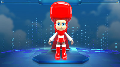 Revamped 3D Red Racing Game Character 3d red racing game character character