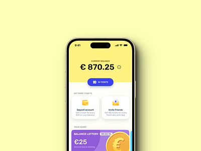 Online Banking and Lottery app Concept app banking card concept design funny illustration mobile product design ui ux