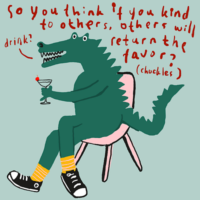 Silly Croco comic crocodile doodle funny illustration