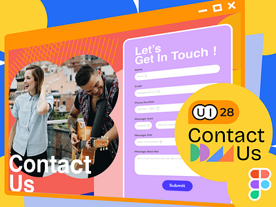 UI 28_Contact Us color colorful contact contact us dailyui design trend 2024 diversity and inclusion figma geometry light mode music ui ui 28 universal music universal music taiwan us website