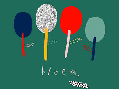 Bloem art artprints doodle flowers graphic design illustration poster