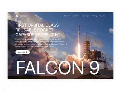 Hero Header for Space X – Hedonism UI design hedonism hedonism ui hero scape x ui ui kit ux web