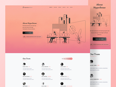 Website: About Us - Landing Page app branding design faq footer graphic design illustration landing page logo mobile office team testimonials typography ui ux vector website work