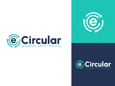 eCircular® Branding/Logo Design arrow logo branding circle logo design e logo design illustration it logo design logo logo design minimalist logo modern logo tech logo