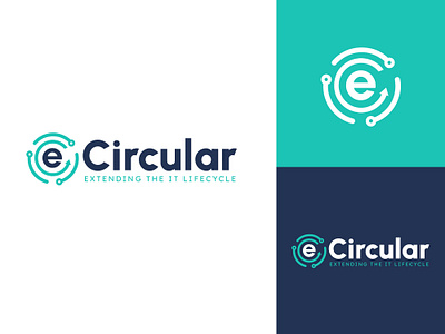 eCircular® Branding/Logo Design arrow logo branding circle logo design e logo design illustration it logo design logo logo design minimalist logo modern logo tech logo