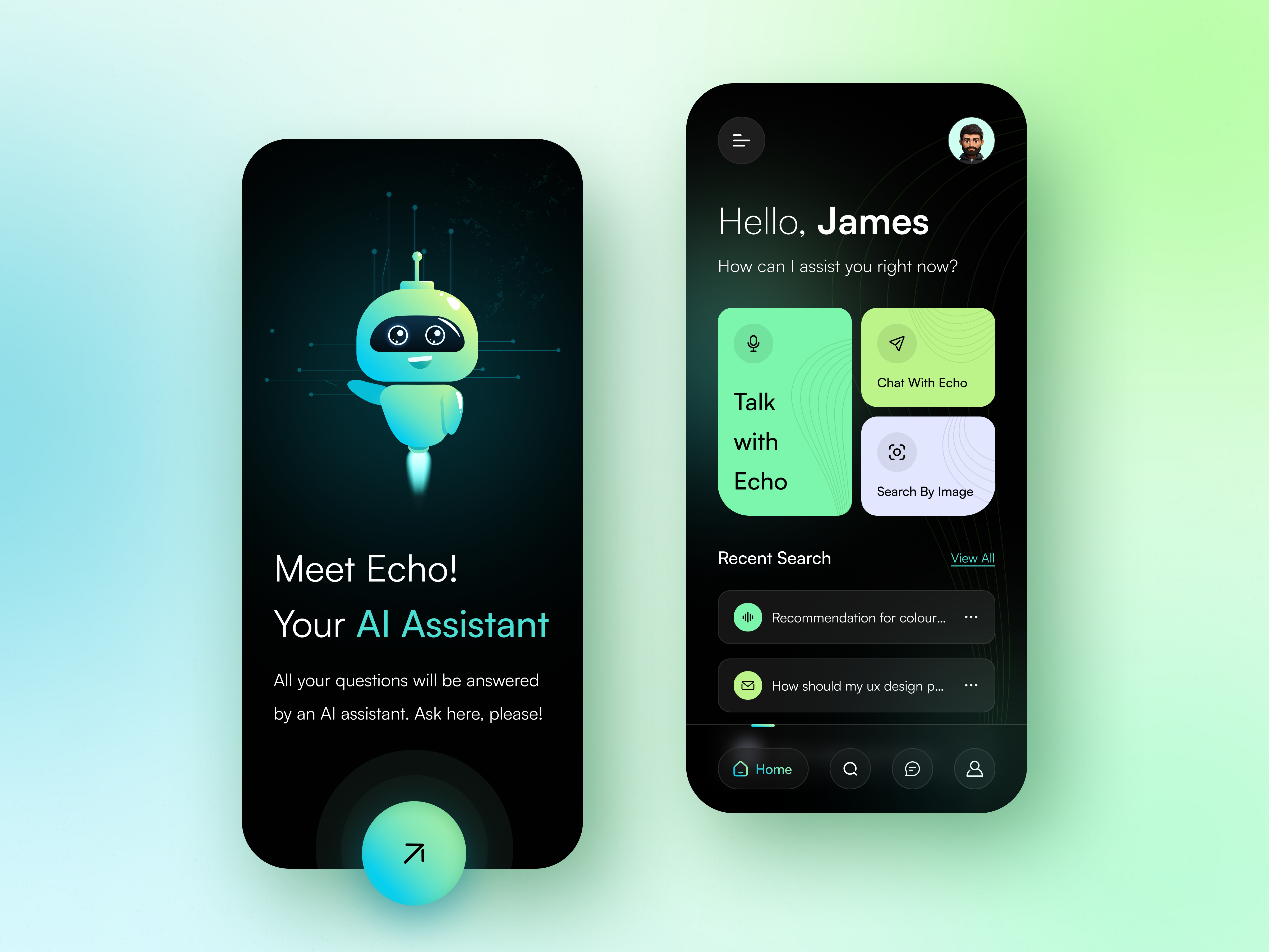 Example of Ai App UI/UX Designing