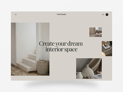 Interior Design Studio branding calm clean design interior design landing landing page minimal studio typography ui user experience user interface ux website