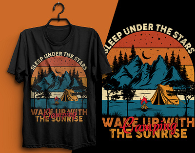 Vintage T-shirt Design | Camping T-shirt adventure t shirt camping t shirt design camping t shirt retro sunset retro t shirt design t shirt design vintage sunset vintage t shirt design