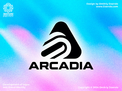 ARCADIA Logo abstraction branding logo minimalism modern logo negative space logo paperclip technology triangle