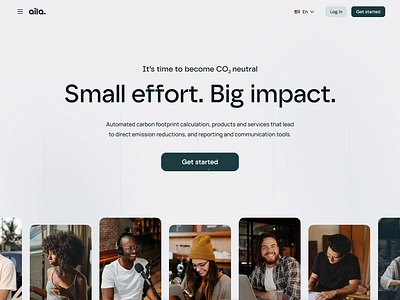 Aila Landing Page for Sustainable Businesses striving for CO2 🥦 ecology hero section landing page redesign startup sustainability web design
