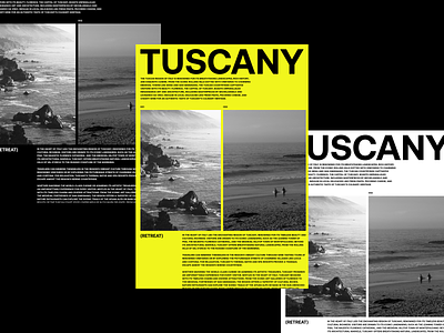 0021-TUSCANY branding clean coast design grey grid landing page layout lifestyle minimal minimalist type typo typography ui vacation water web design white yellow