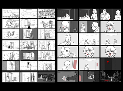Storyboard (inspired by music video) art bw draw lineart music photoshop storyboard wacom