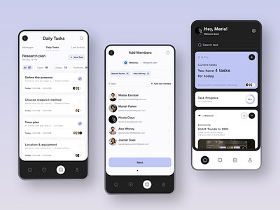 Task Management Platform - Mobile App UI appdesign b2bdesign behance branding dailyui dribbblers graphic design interface logo management mobileapp mobileappui moodboard productivityapps recommendations task trend ui userexperience uxdesign