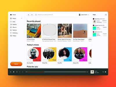 Music Streaming Platform albums app apple music desktop flume music orange play player soundcloud spotify streaming ui ux