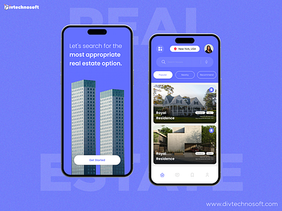 Real Estate App UI/UX branding graphic design ui