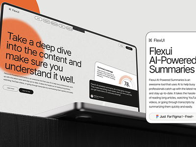FlexUI AI-Powered Summaries 💥 3d ai animation dashboard free logo motion graphics pricing plan ui ui kit vertical menu