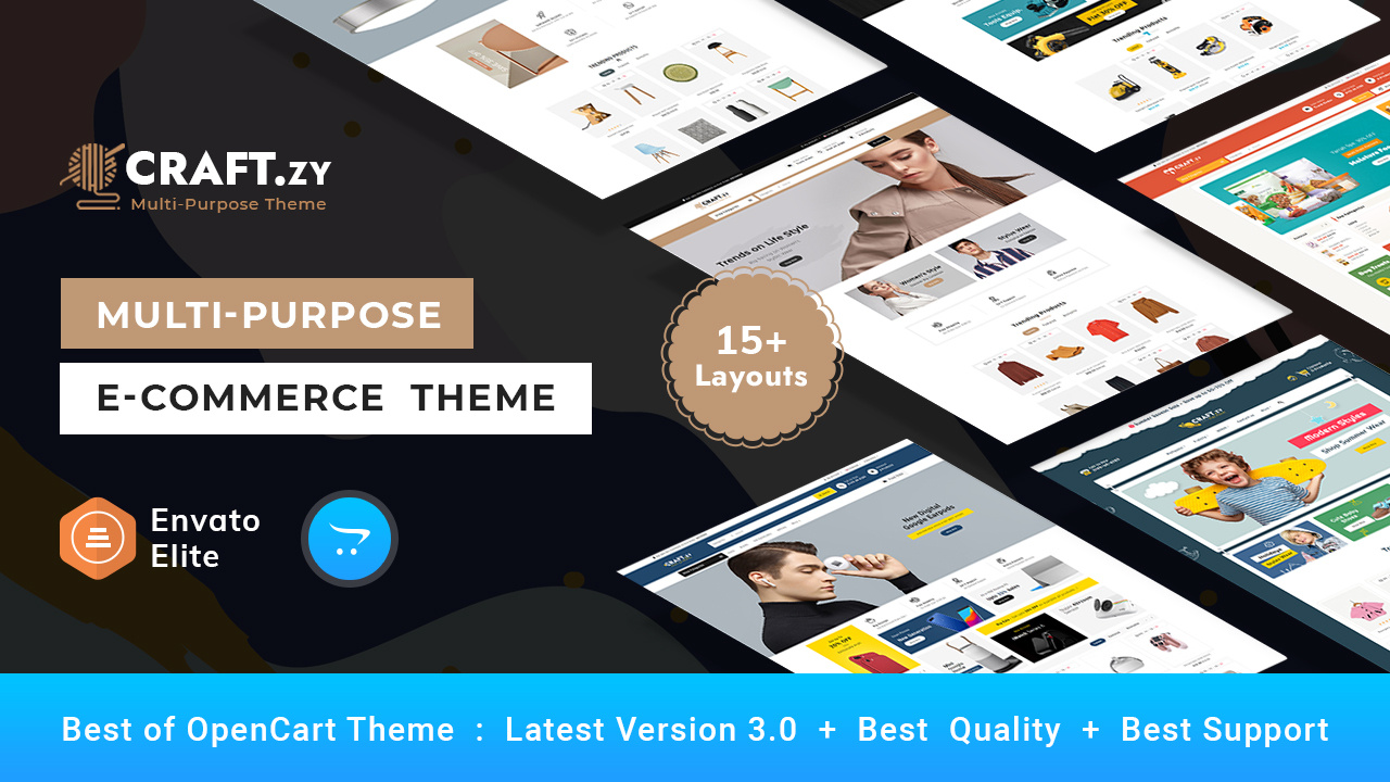Craftzy - Minimal eCommerc Multi-Purpose Theme for eCommerce Sto opencart prestashop shopify woocommerce wordpress