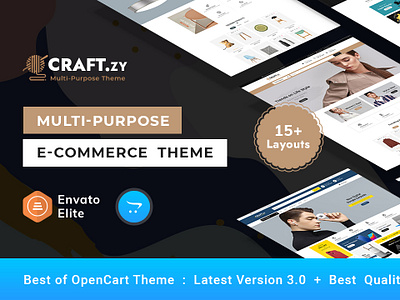 Craftzy - Minimal eCommerc Multi-Purpose Theme for eCommerce Sto opencart prestashop shopify woocommerce wordpress