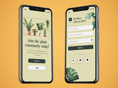 Plant Store iOS App - Sign Up Page ui