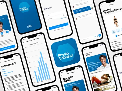 PhysioConnect branding design iphone logo mobile mobile app product design ui uxui