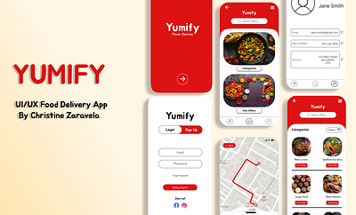 Yumify Food Delivery App app design figma food food delivery fooddelivery graphic design graphic disign illustrator mobile ui ux
