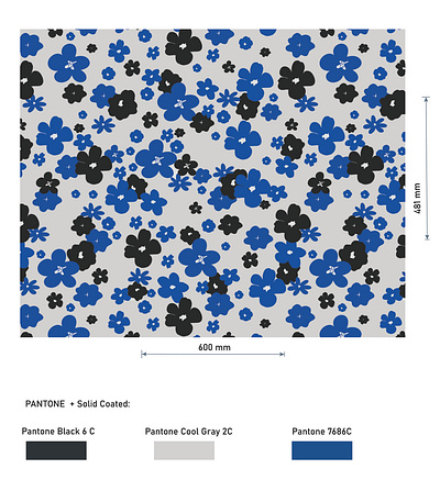 Blue and Black minimalistic flowers seamless pattern for Gate apparel black blue branding fabric fashion flower meadow minimalistic packaging pattern scandinavian seamless seamless pattern design simple summer textile
