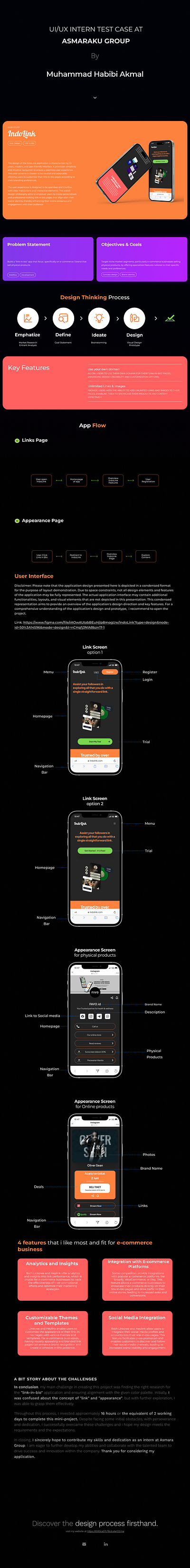 IndoLink (Intership Test Case) app design e commerce linkinbio mobile mobile apps studycase ui ux