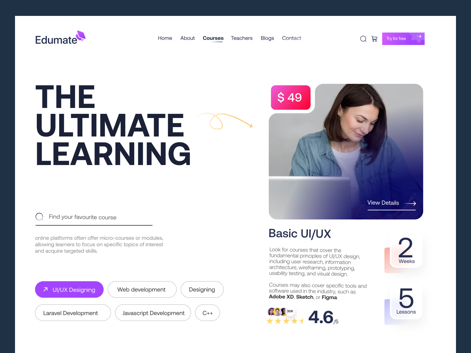 Educational / E-learning Website Design by Design Studio UI UX on Dribbble