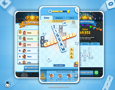 Crossword Puzzle Game UI/UX Design / Game Art Services game animation game art gamix labs